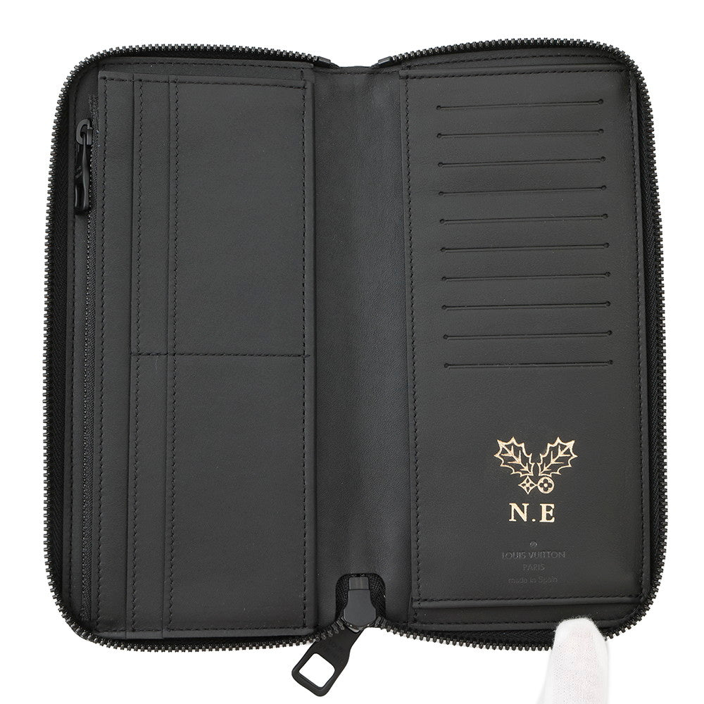LOUIS VUITTON Zippy wallet Vertical NoirM69047 Taurillon Leather/Monogram・Pattern