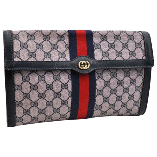 Gucci navy synthetic clutch bag