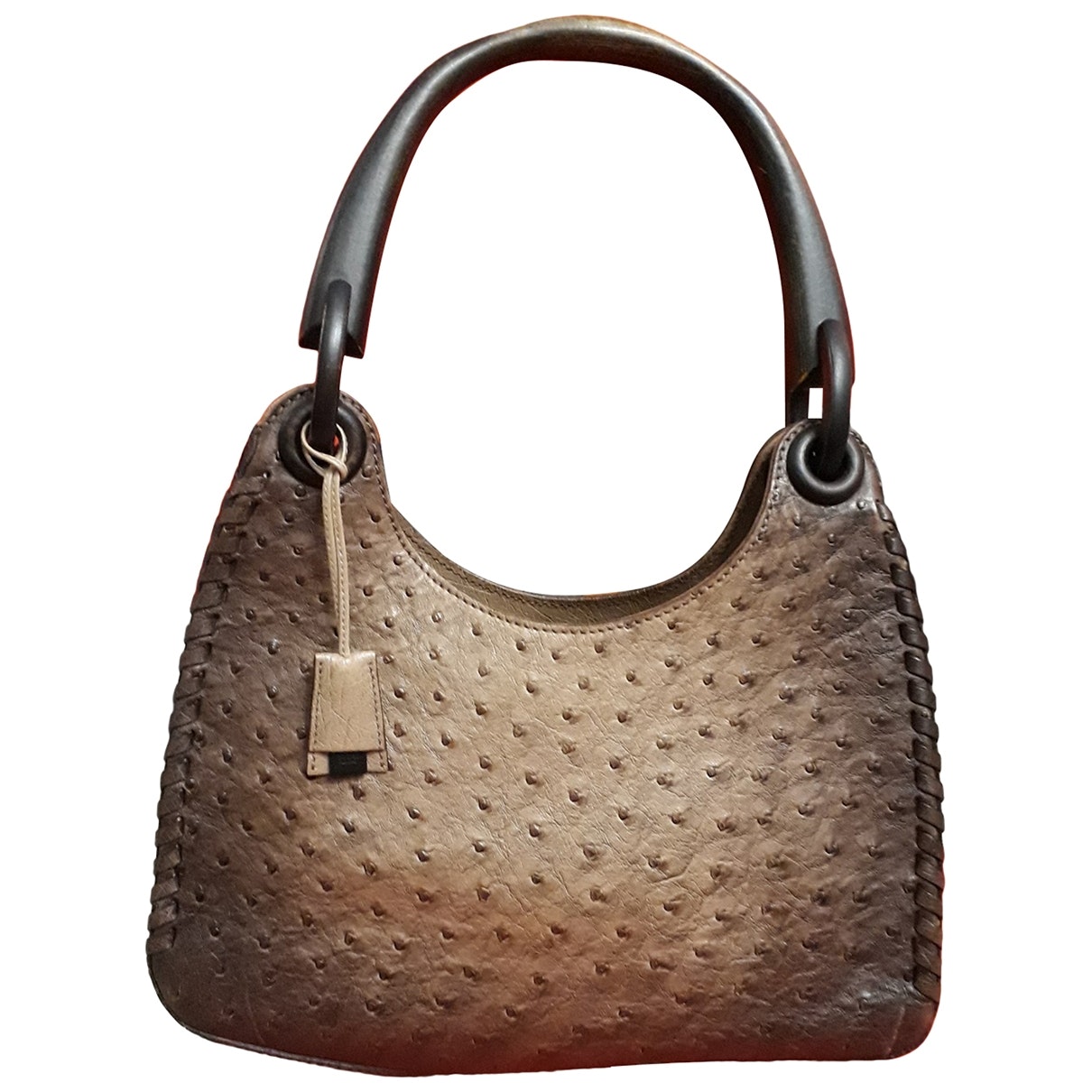 Gucci jackie    brown ostrich handbag
