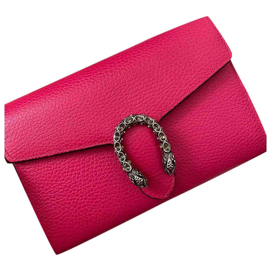 Gucci dionysus pink leather clutch bag