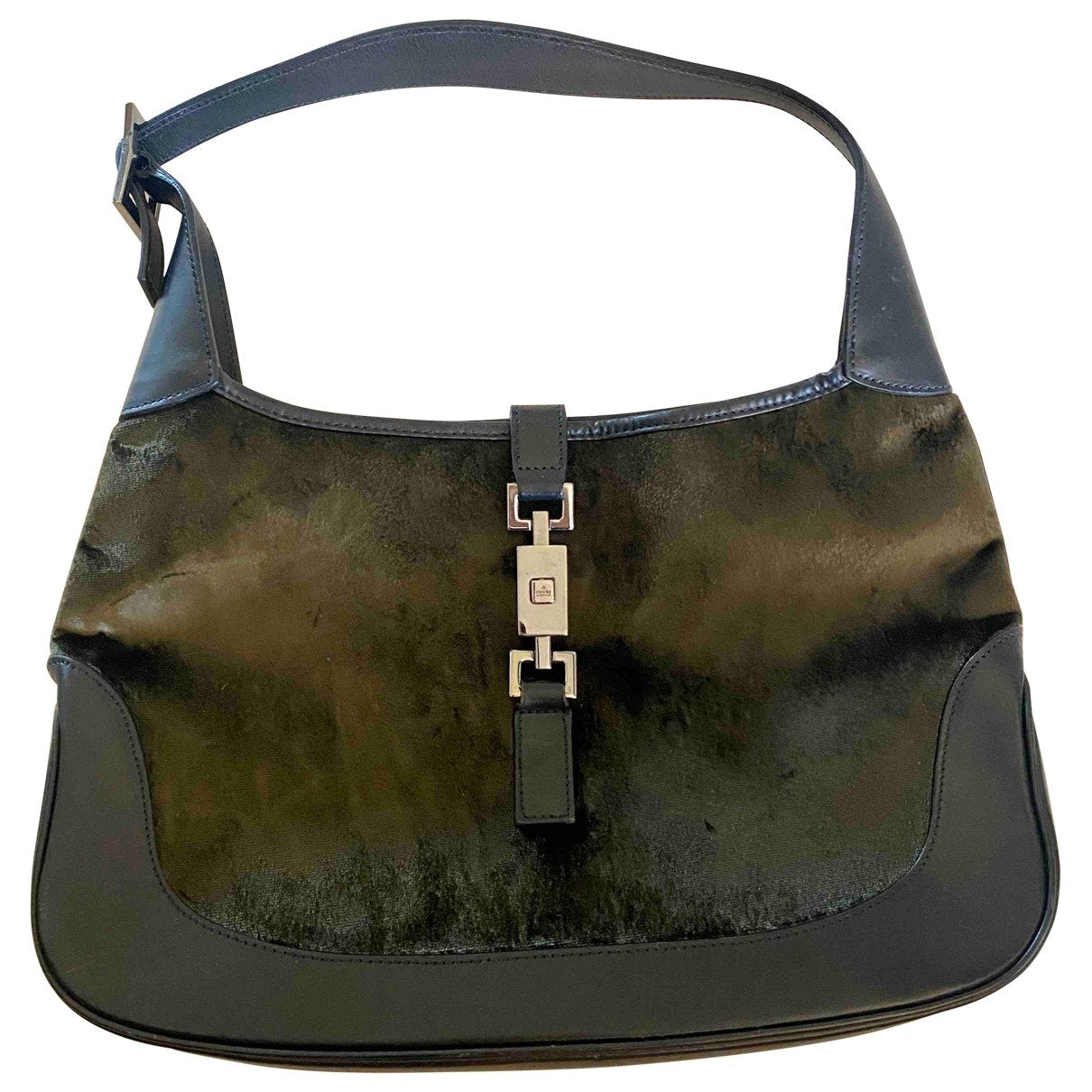 Gucci jackie    khaki suede handbag