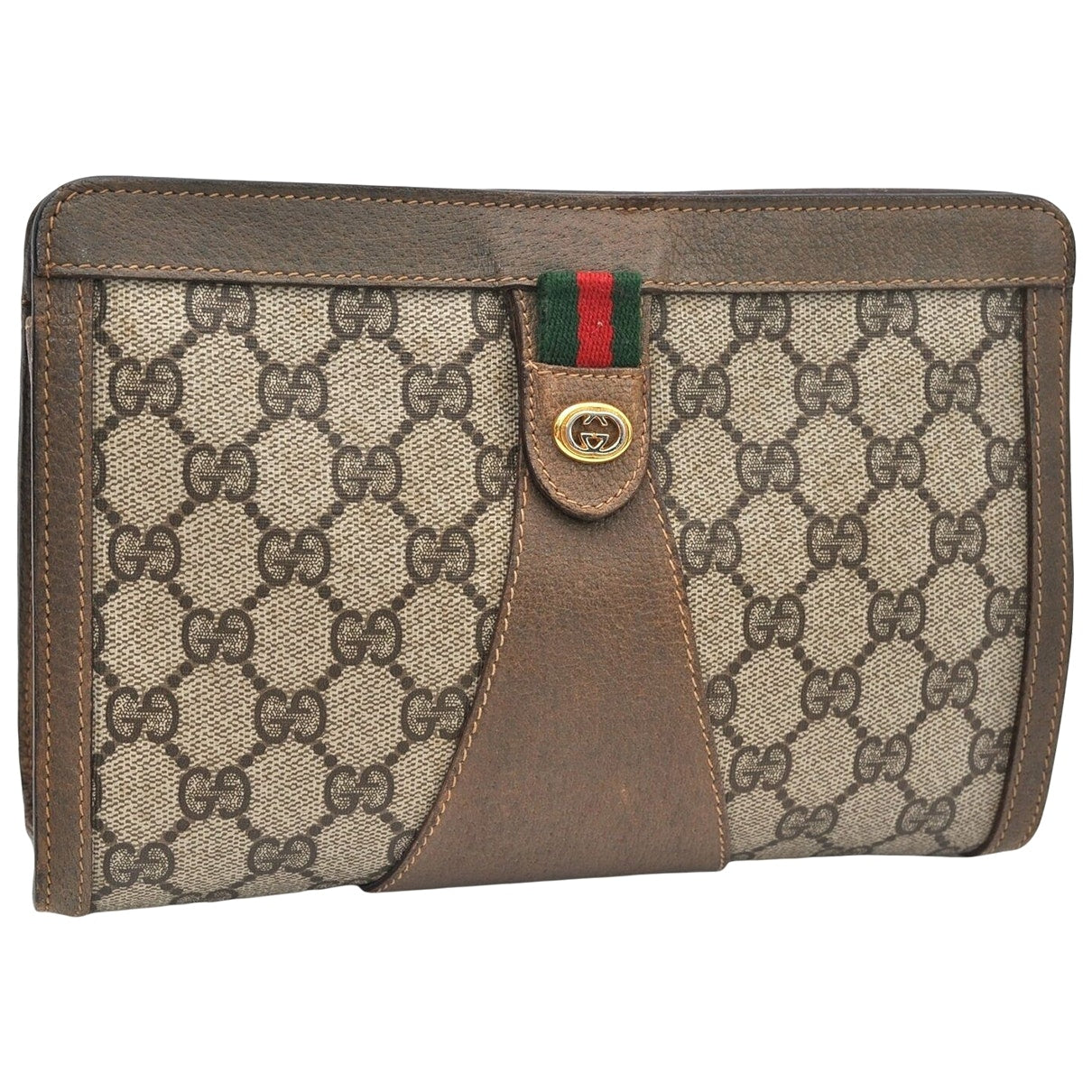 Gucci brown plastic clutch bag