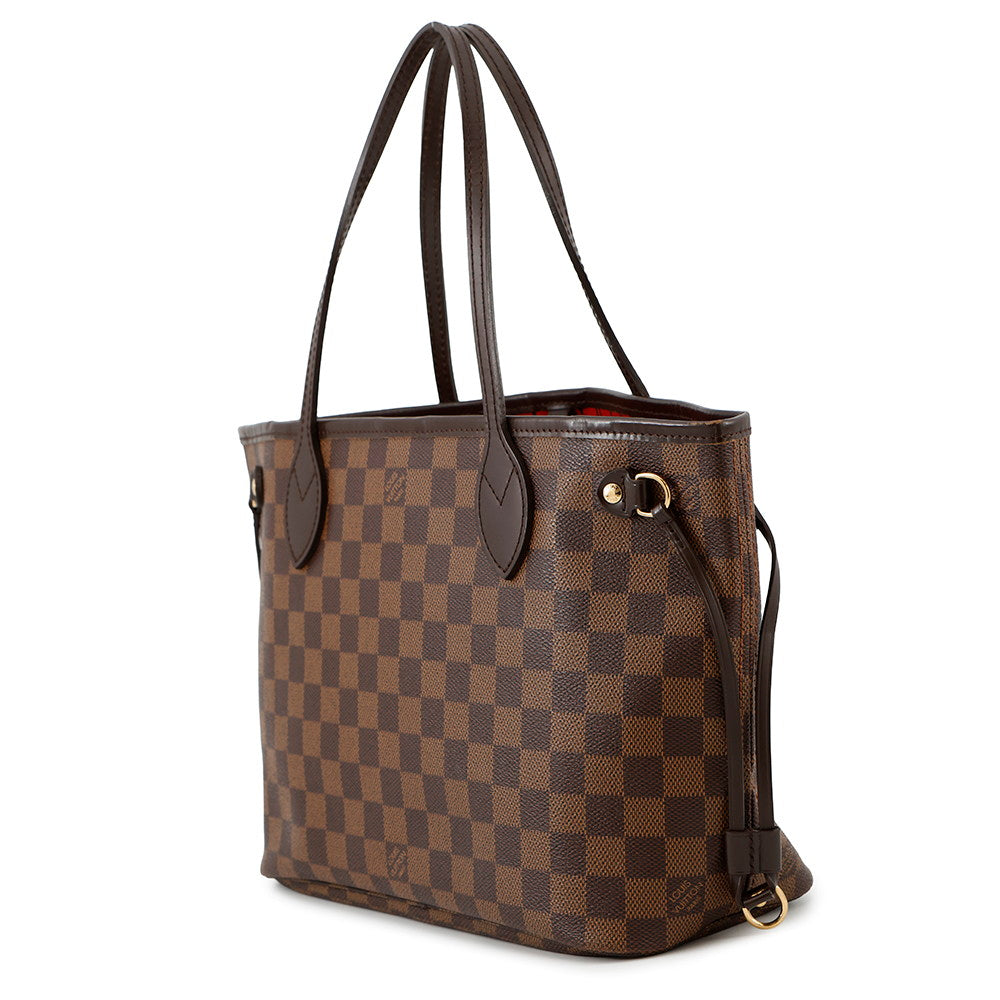 LOUIS VUITTON Neverfull RedN51109 Damier Ebene Canvas Size PM