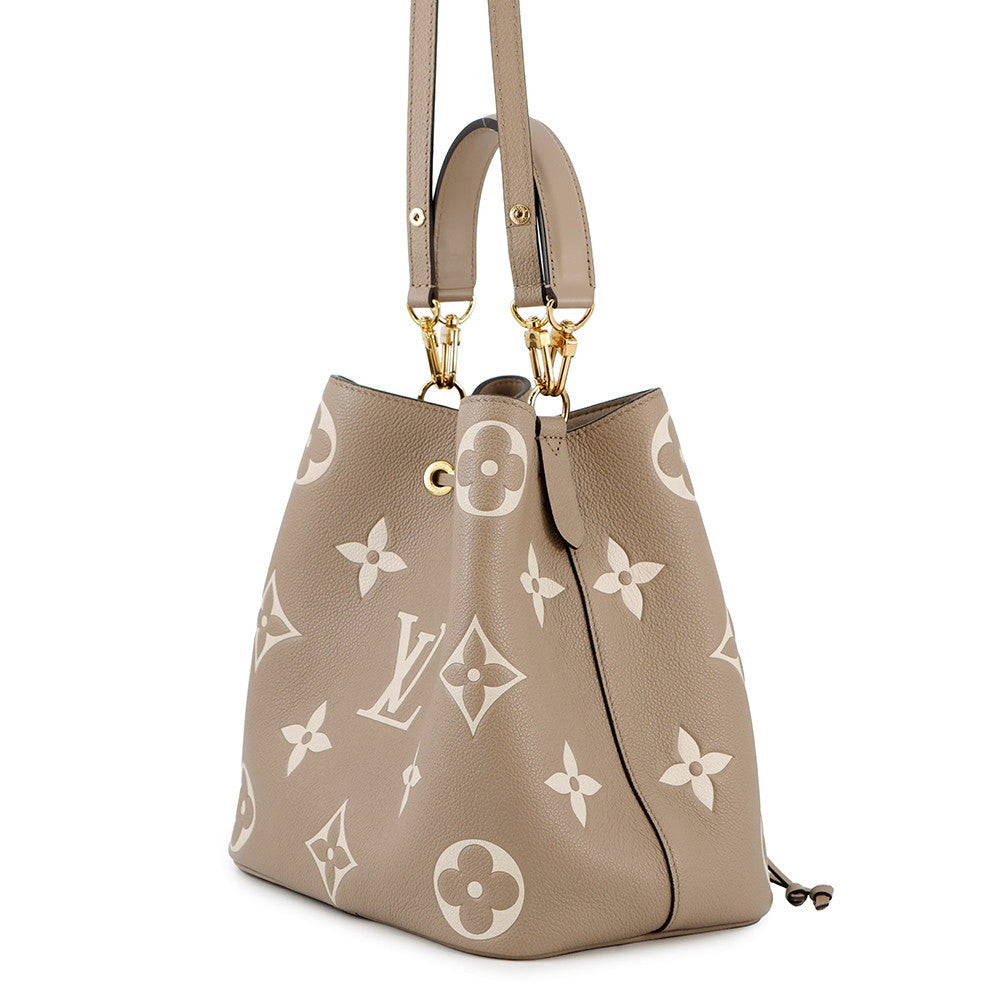 LOUIS VUITTON Neonoe Tourterelle claimM45555 Bicolor Monogram Empreinte Leather Size MM