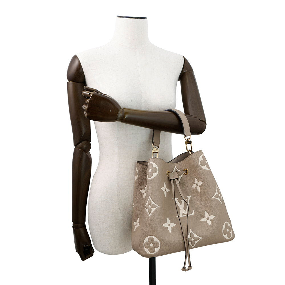 LOUIS VUITTON Neonoe Tourterelle claimM45555 Bicolor Monogram Empreinte Leather Size MM