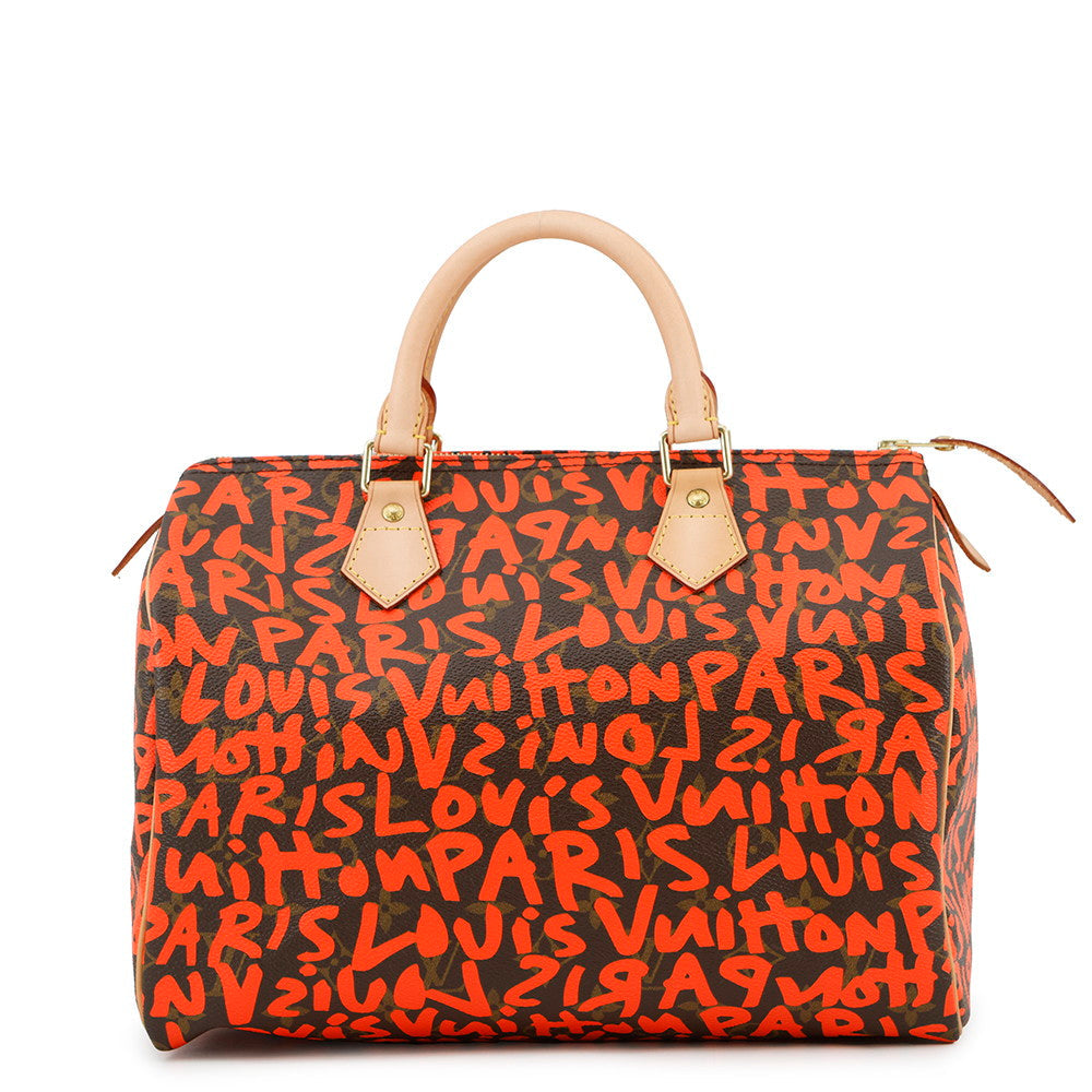 LOUIS VUITTON Speedy Orange/BrownM93705 Monogram?Graffiti Size 30