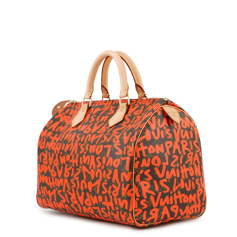 LOUIS VUITTON Speedy Orange/BrownM93705 Monogram?Graffiti Size 30