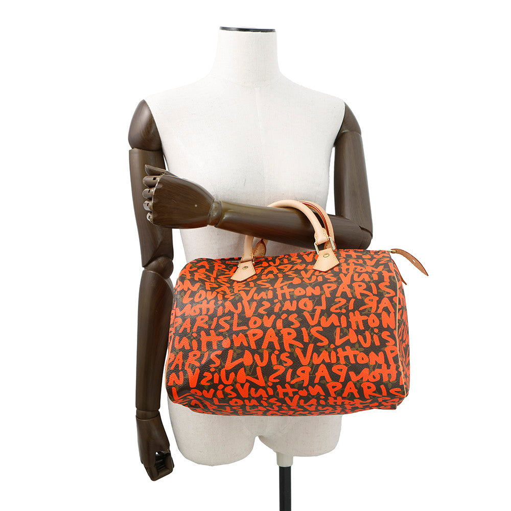 LOUIS VUITTON Speedy Orange/BrownM93705 Monogram?Graffiti Size 30