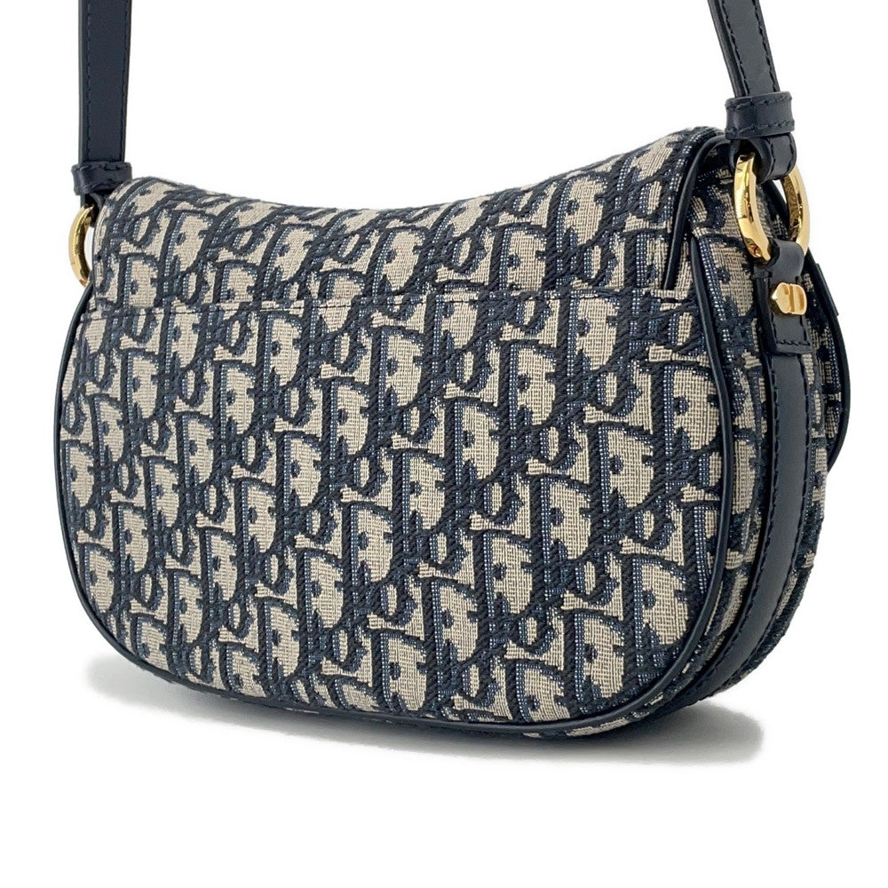 Dior Oblique CD Busus Shoulder Bag NavyM9380UTZQ Canvas Leather Size Small