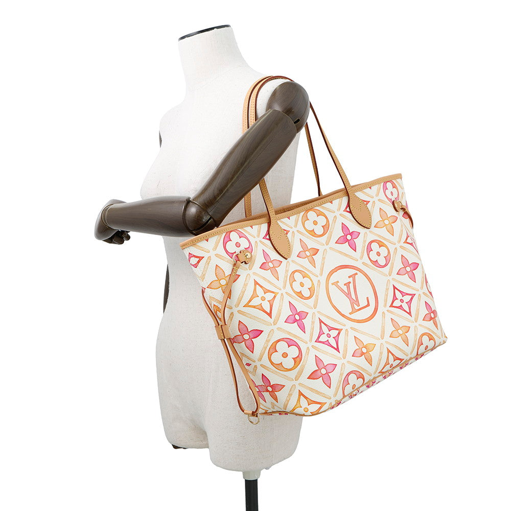 LOUIS VUITTON Neverfull CoralM25317 Monogram Tile by the Pool Size MM