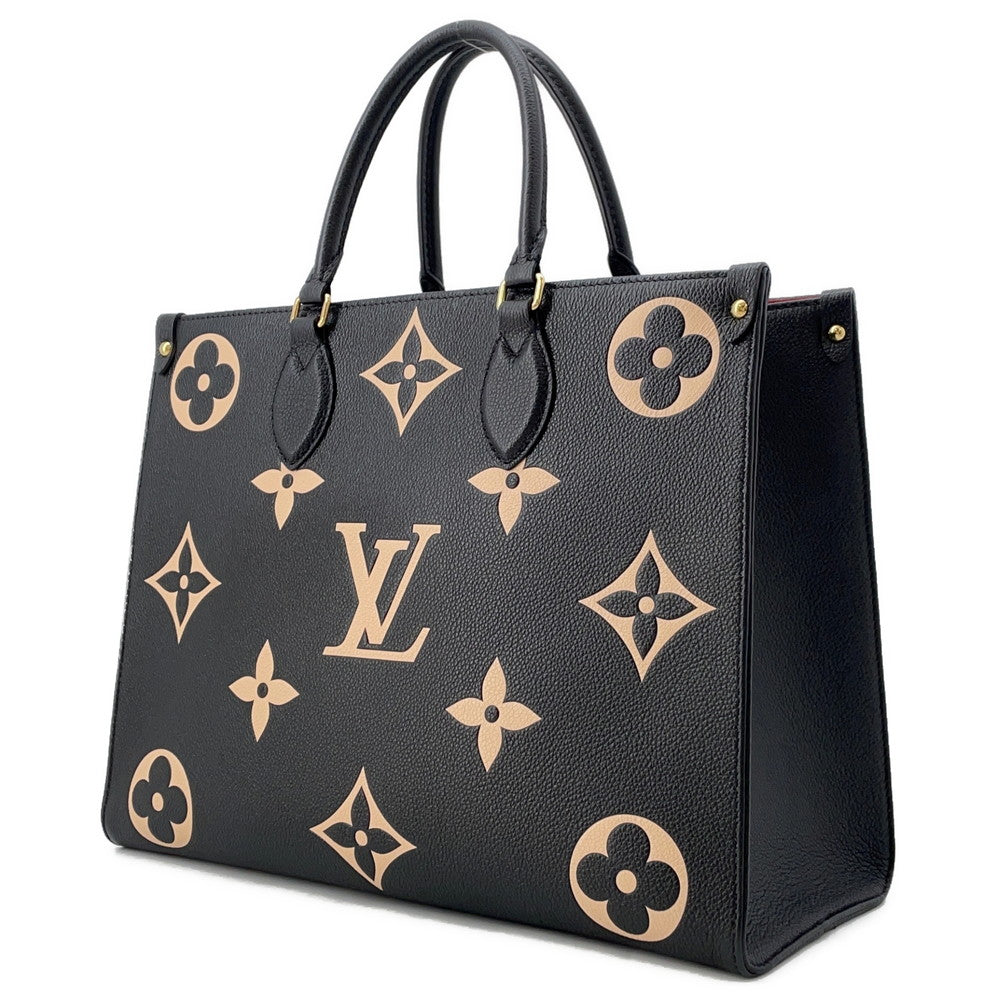LOUIS VUITTON Onthego Noir/BeigeM45495 Bicolor Monogram Empreinte Leather Size MM