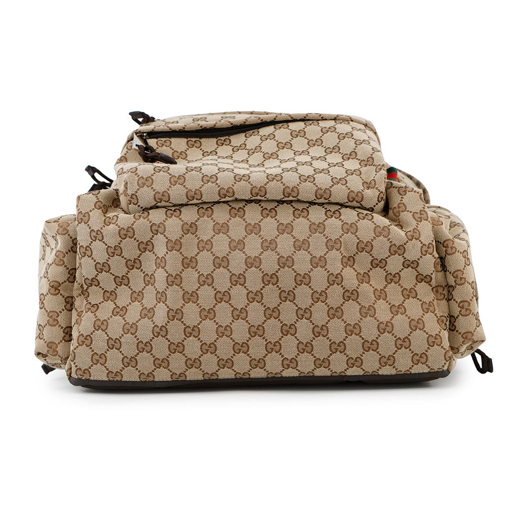 GUCCI Runway Model GG Canvas Backpack Beige800182 Canvas Size Large