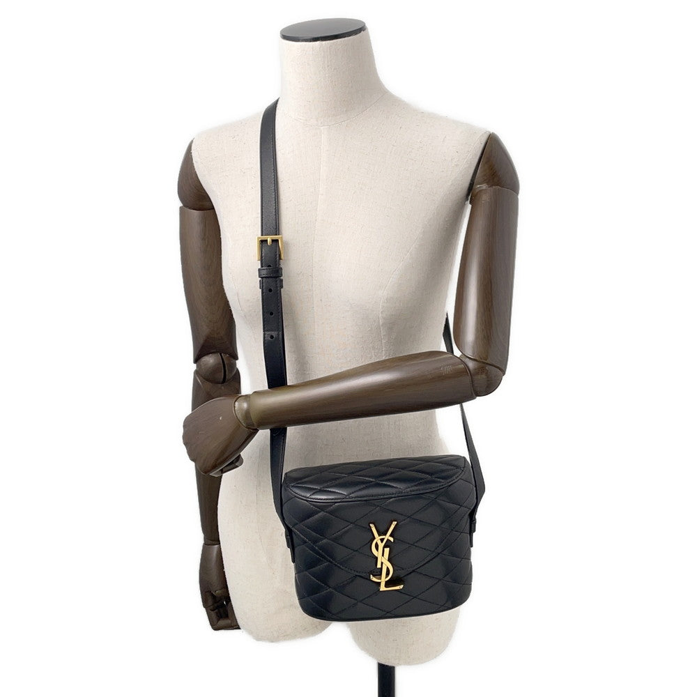 SAINT LAURENT PARIS June Box Shoulder Bag Black710080 Leather
