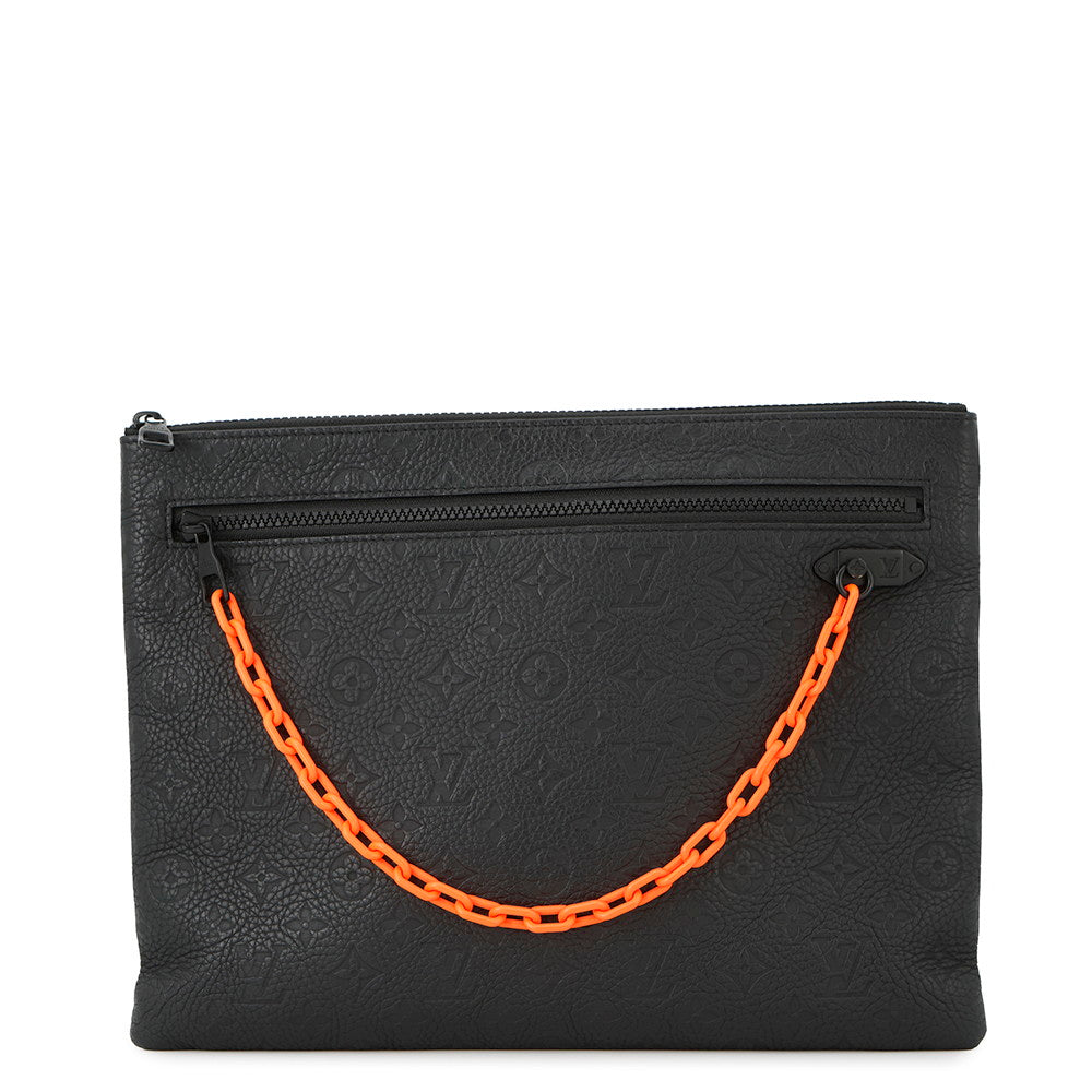 LOUIS VUITTON Pochette?A4 NoirM67461 Monogram / Taurillon Virgil Abloh