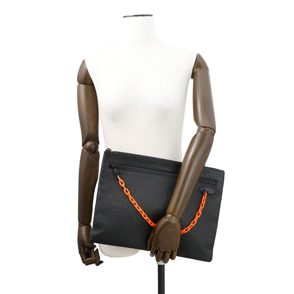 LOUIS VUITTON Pochette?A4 NoirM67461 Monogram / Taurillon Virgil Abloh
