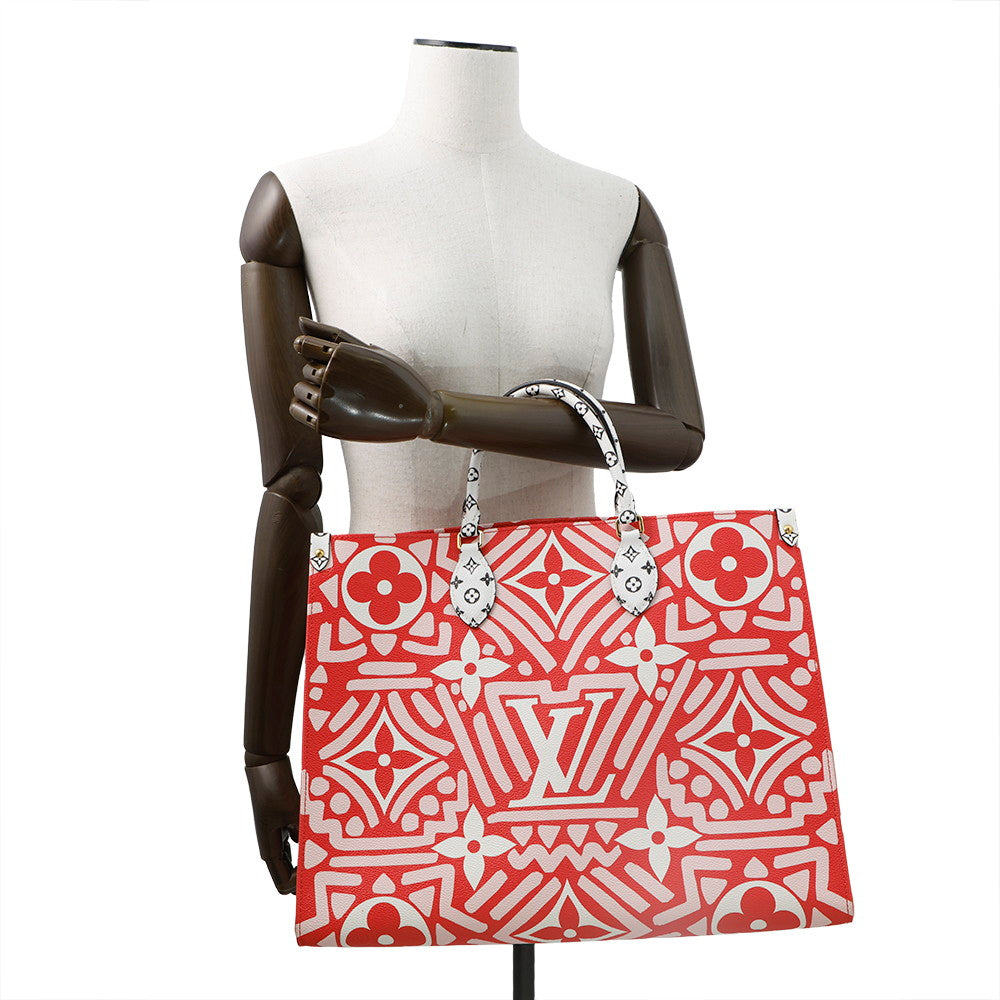 LOUIS VUITTON Onthego Red Monogram Giant LV Crafty Size GM