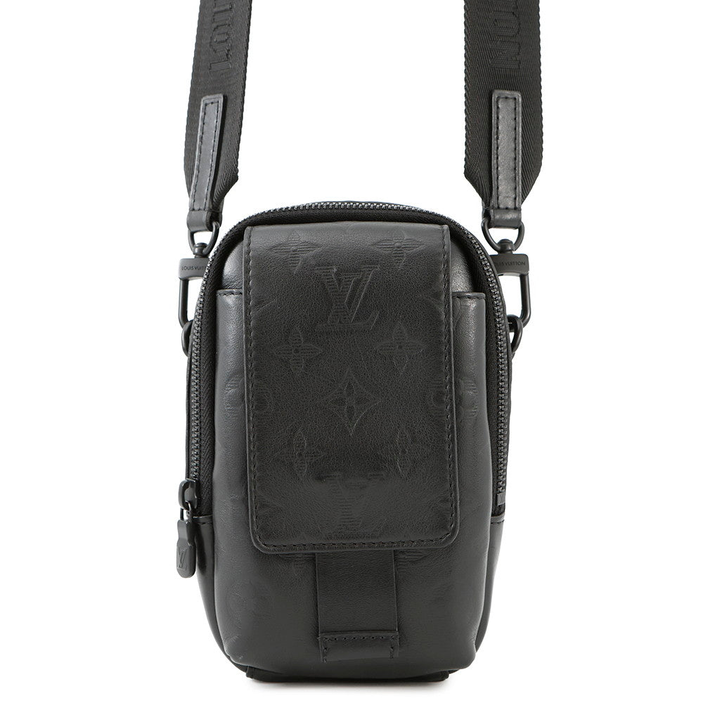 LOUIS VUITTON Double phone pouch NoirM81323 Monogram Shadow