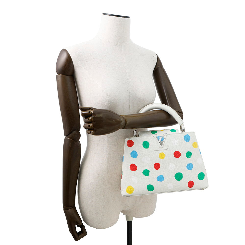 LOUIS VUITTON Capucines LVxYK White/MulticolorM21637 Taurillon Leather Painted Dot Size BB