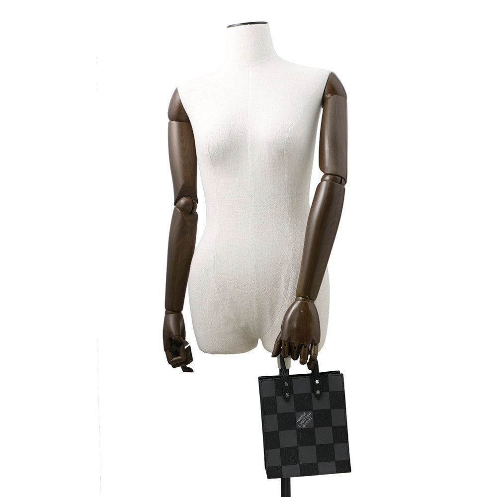 LOUIS VUITTON Sac Plat NoirN60479 Damier checkerboard Size XS