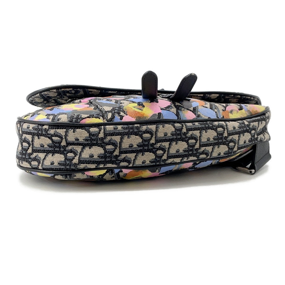 Dior Oblique Saddlebag by Alex Foxton Navy/Multicolor Canvas Leather