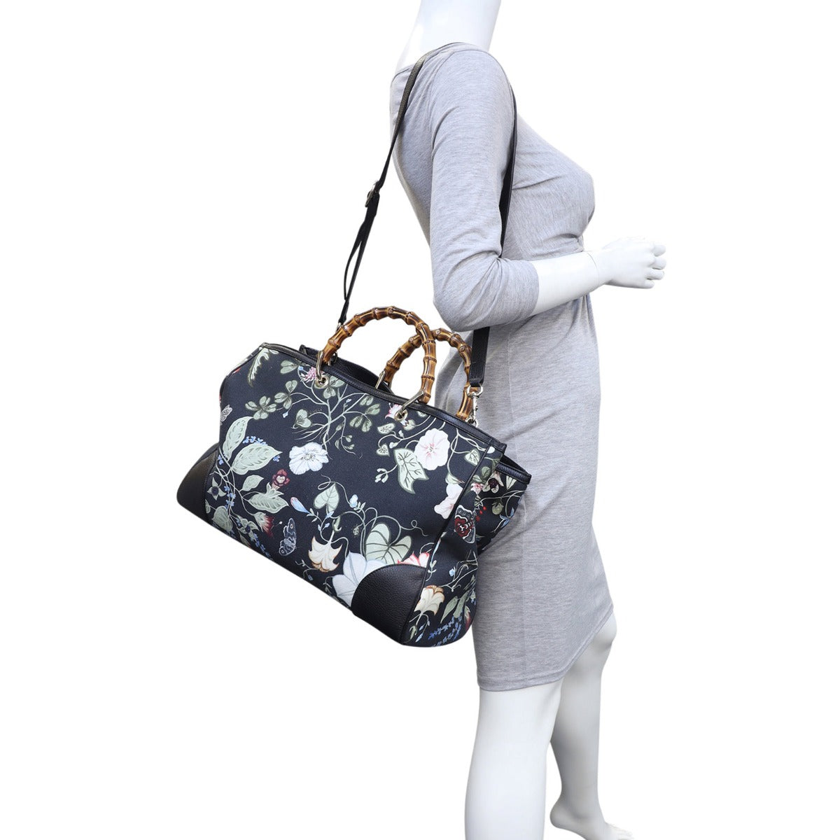 Gucci Flora Knight Bamboo Shopper Tote Large
