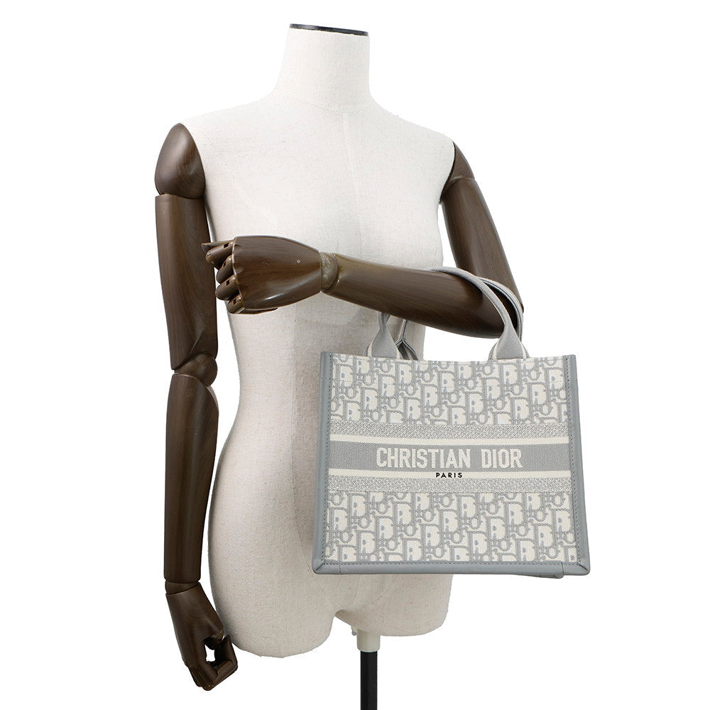 Dior Book Tote in Dior Oblique Embroidery GrayM1325CZBB_M20I Canvas Leather Size Small