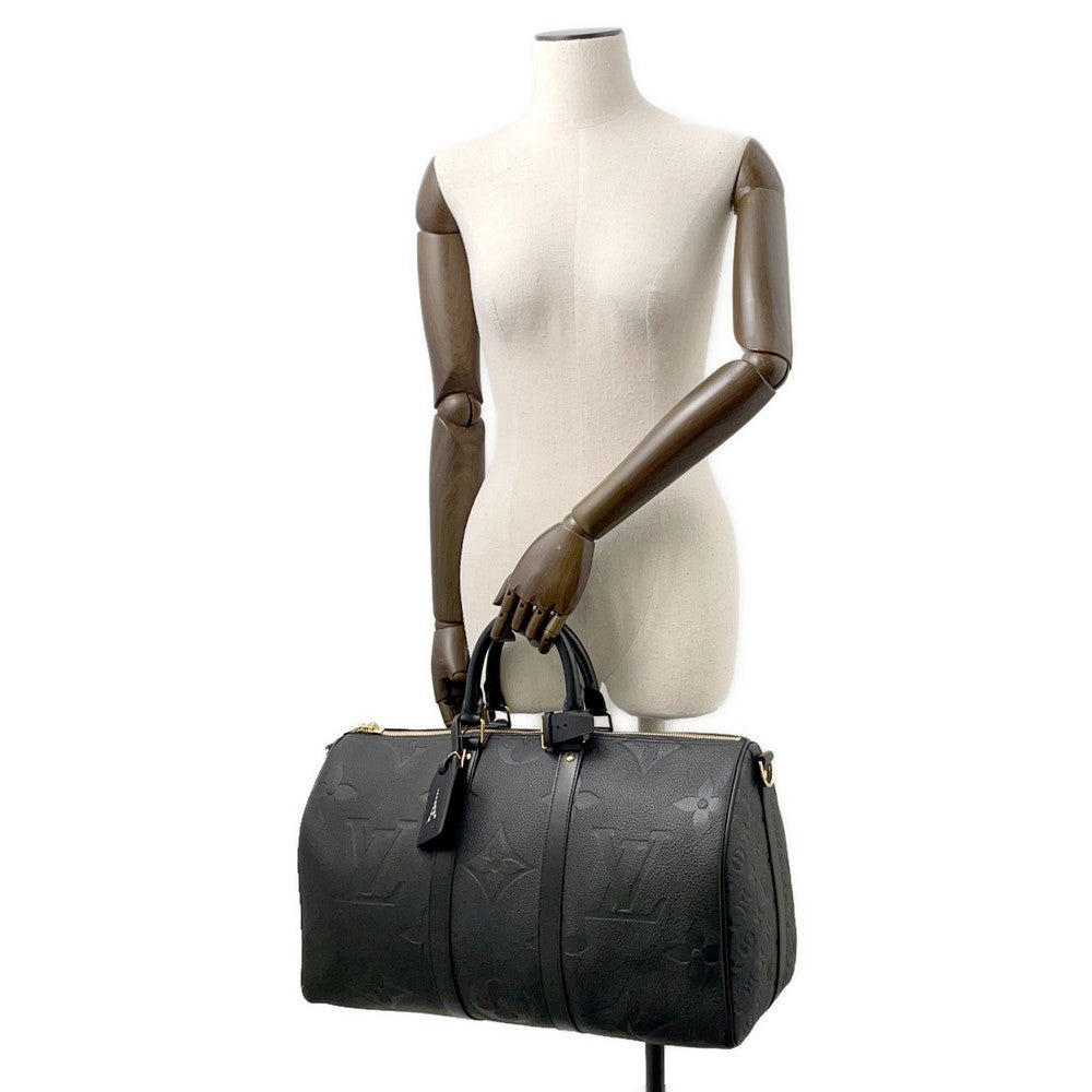 LOUIS VUITTON Keepall Bandouliere NoirM45532 Monogram Empreinte Leather Monogram Giant Size 45