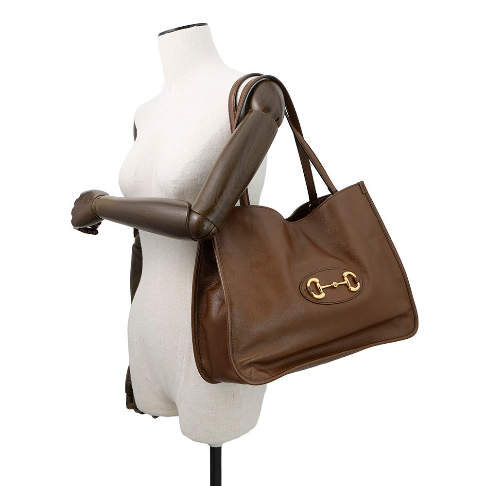 GUCCI Horsebit 1955Tote Bag Brown623694 Leather