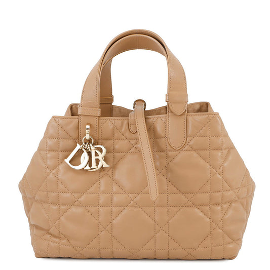 Dior TouJules Macrocannage Handbag TanM2821OSHJ Calf Leather Size Medium