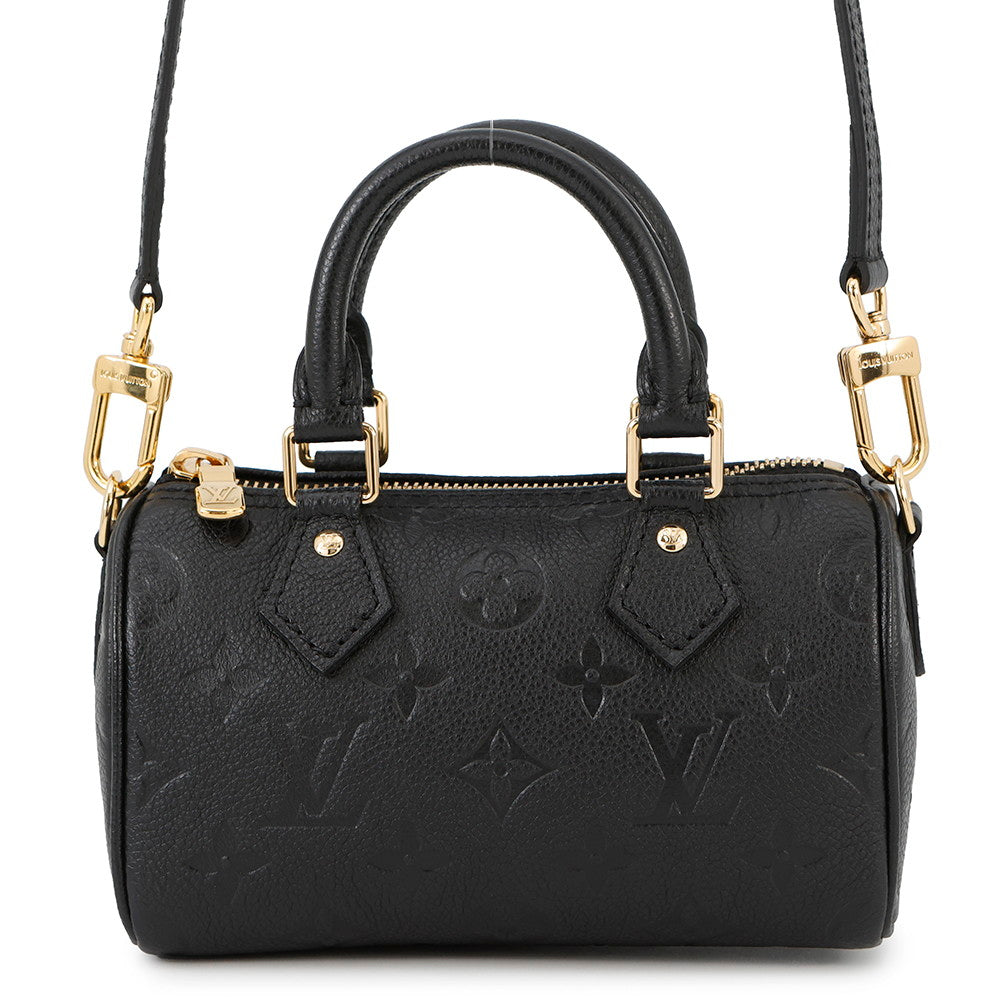 LOUIS VUITTON Nano Speedy NoirM82450 Monogram Empreinte Leather