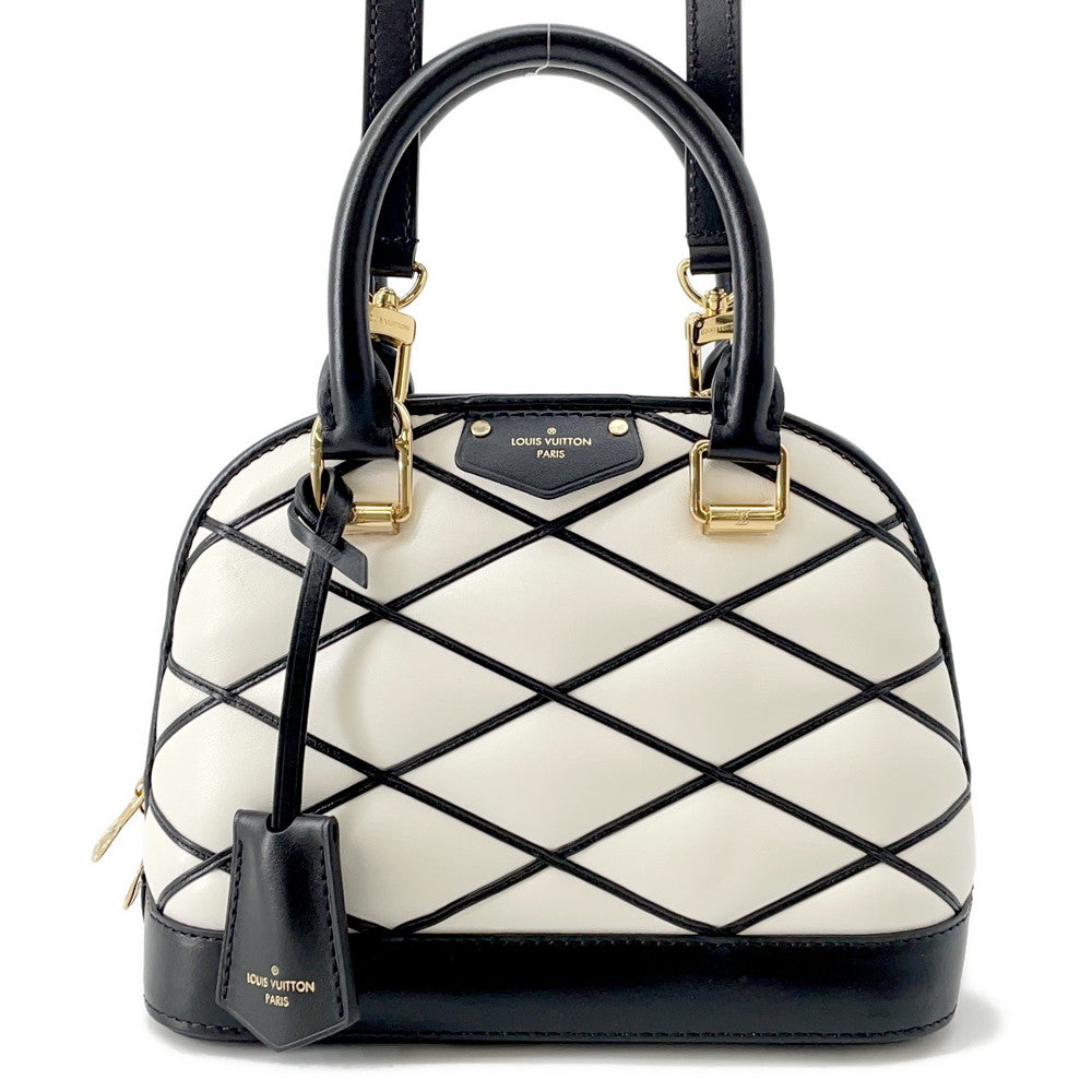 LOUIS VUITTON Alma White/BlackM23761 Lamb Leather Size BB