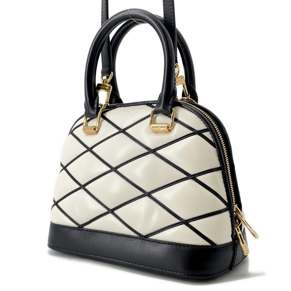 LOUIS VUITTON Alma White/BlackM23761 Lamb Leather Size BB