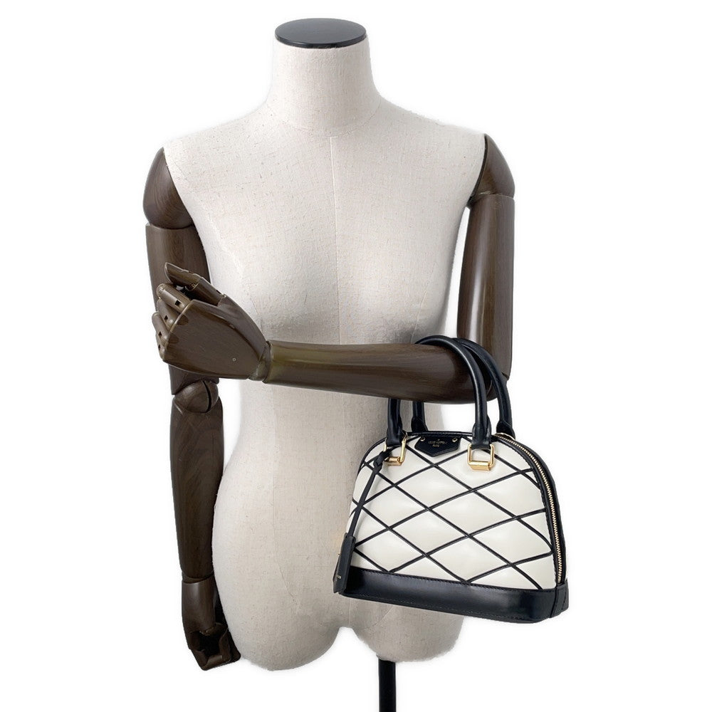 LOUIS VUITTON Alma White/BlackM23761 Lamb Leather Size BB