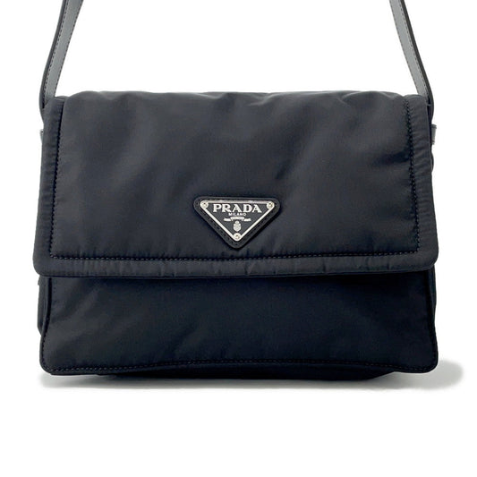 PRADA Padded Re-Nylon Shoulder Bag Black1BD313 Nylon Leather Size Small