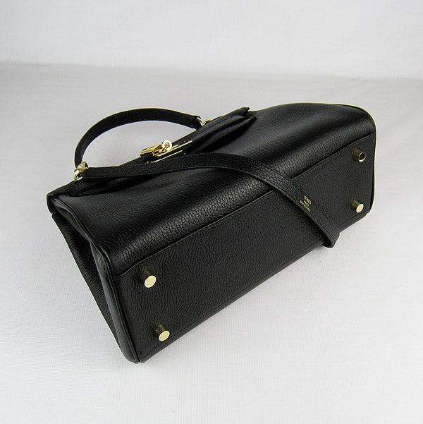 Luxury Hermes Kelly 32cm Togo Leather Handbag 6108 Black Golden