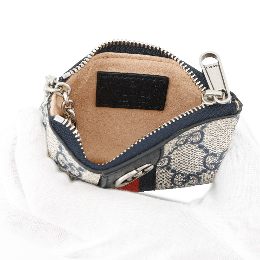 GUCCI Ophidia Key Case Beige/Navy671722 GG Supreme Leather