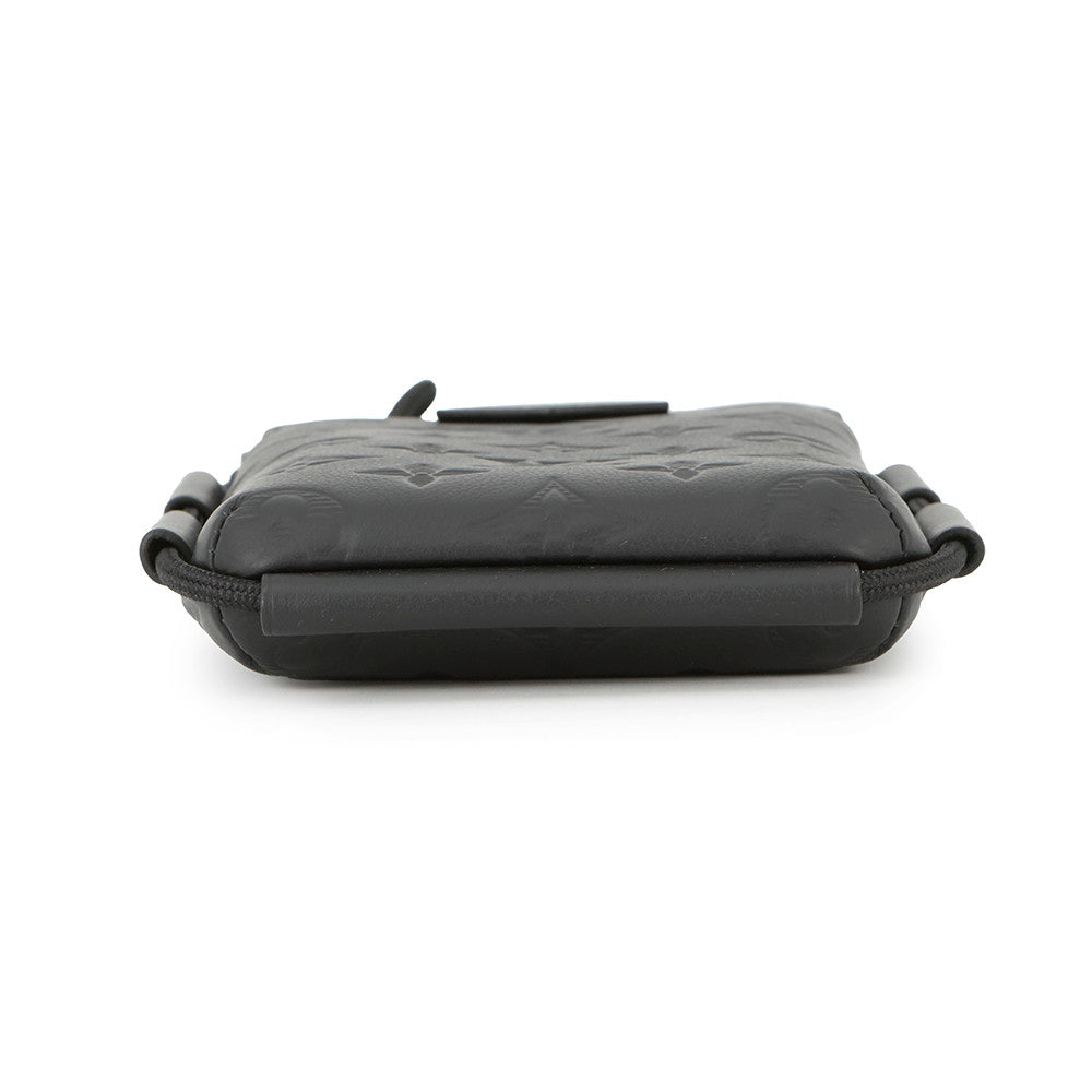 LOUIS VUITTON Lace-up Pouch BlackM12601 Monogram Shadow