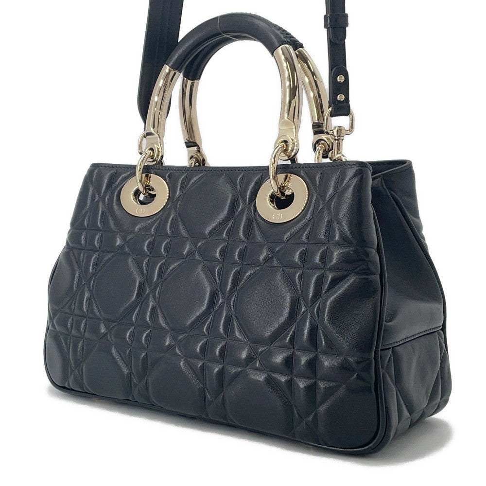 Dior Lady's 95.22 2WAY Handbag BlackM0699OVJX Leather Size Medium