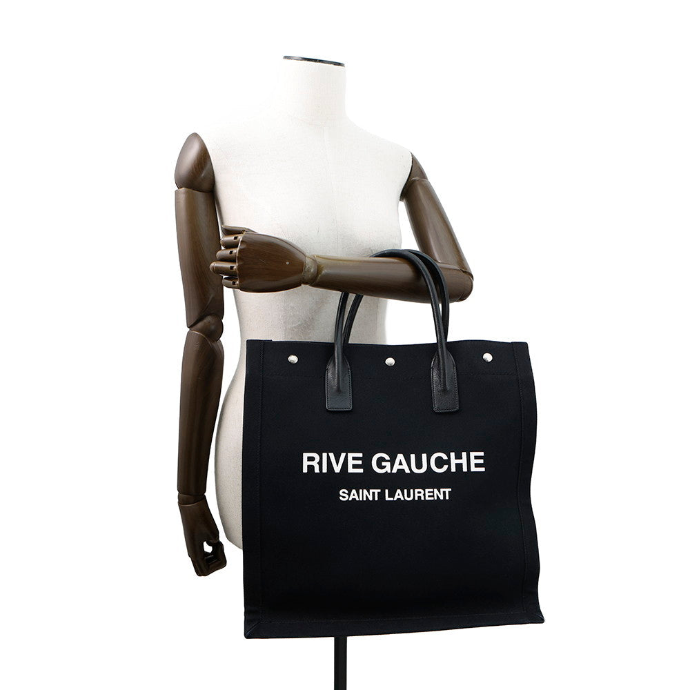 SAINT LAURENT PARIS Rive Gauche Tote Black632539 Canvas Leather