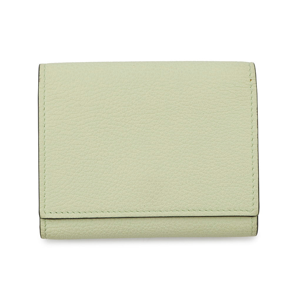 GUCCI embossed logo compact wallet Green731694 Leather