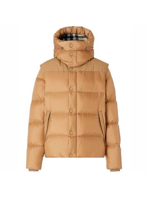 Luxury Burberry Detachable Sleeve Hooded Padding Beige