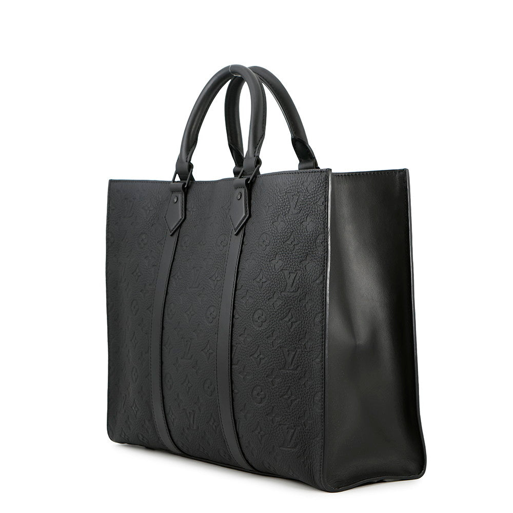 LOUIS VUITTON Sac Plat 24H NoirM24786 Monogram?Taurillon Leather