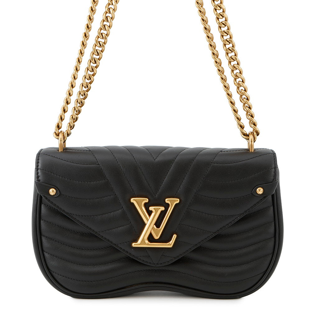 LOUIS VUITTON New Wave Chain Bag NoirM51498 Calf Leather Size MM