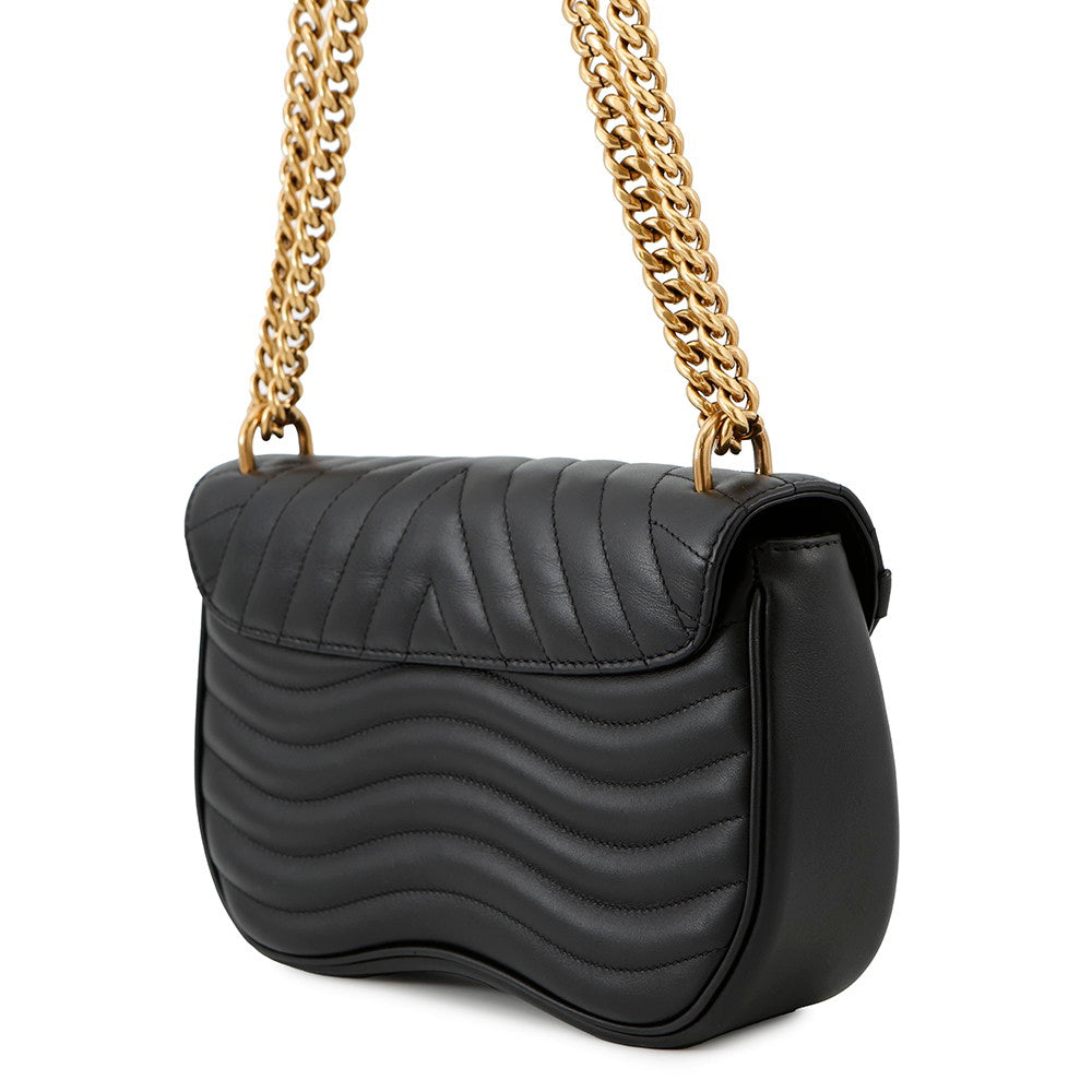 LOUIS VUITTON New Wave Chain Bag NoirM51498 Calf Leather Size MM