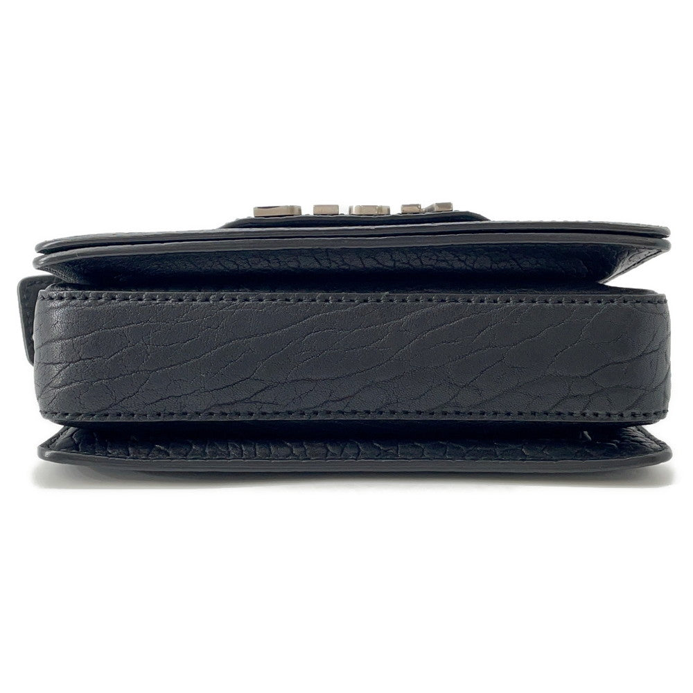 Dior Mosaique Logo Shoulder Bag Black Leather