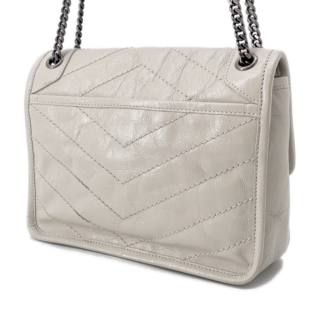 SAINT LAURENT PARIS Niki Baby ChainShoulder Bag White6331600EN049207   Leather Size Baby