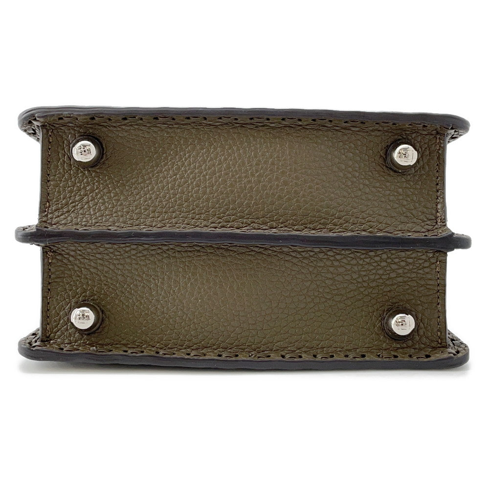 FENDI Peekaboo Selleria I see you Khaki8BN335 Leather Size Petit