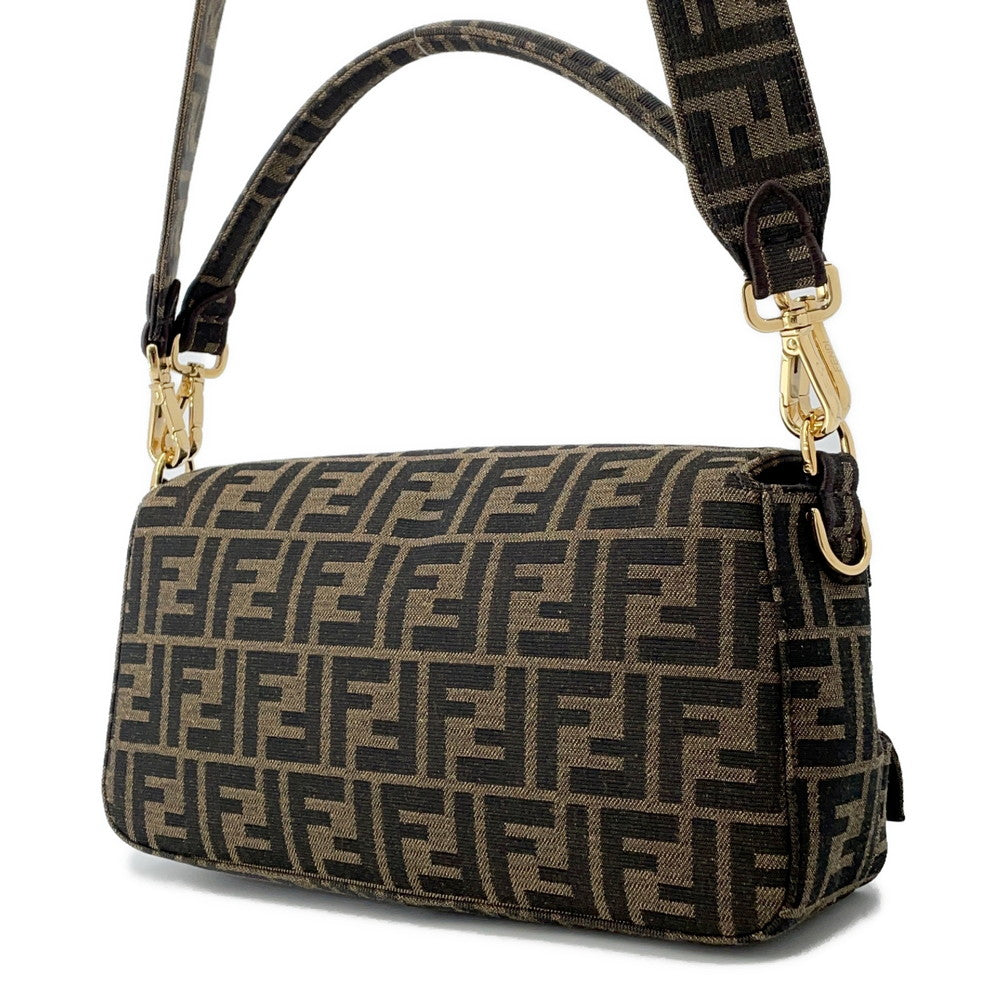 FENDI Zucca Multi-Pocket Baguette Brown/Black8BR808 Jacquard