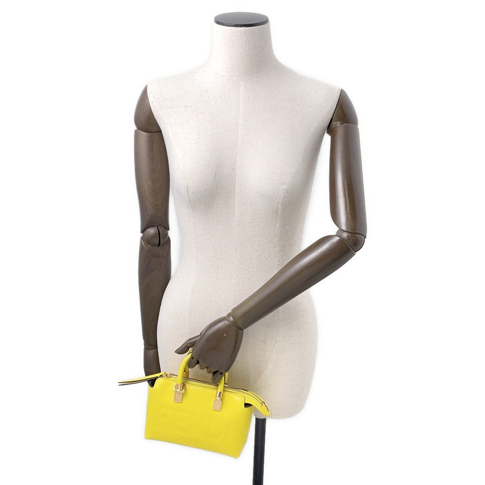 FENDI By the way Yellow/Brown8BS067 Leather Size Mini