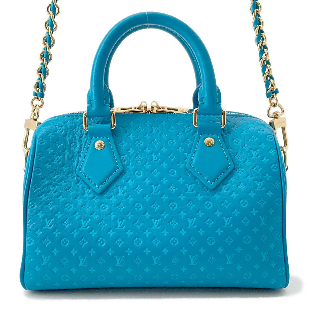 LOUIS VUITTON Nanogram Speedy Bandouliere BlueM22596 Monogram Calf Leather Size 20